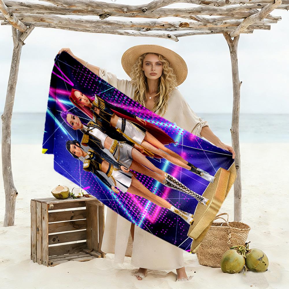 Virtual Fashion Show Beach Towel Quick-Dry Soft Microfiber Comfortable Lightweight Suitable for Swimming, Gym, Camping, Yoga Vacation