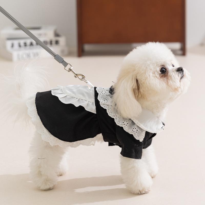 25 years old new spring and summer JK college style dog dress maid cat skirt small dog pet clothes