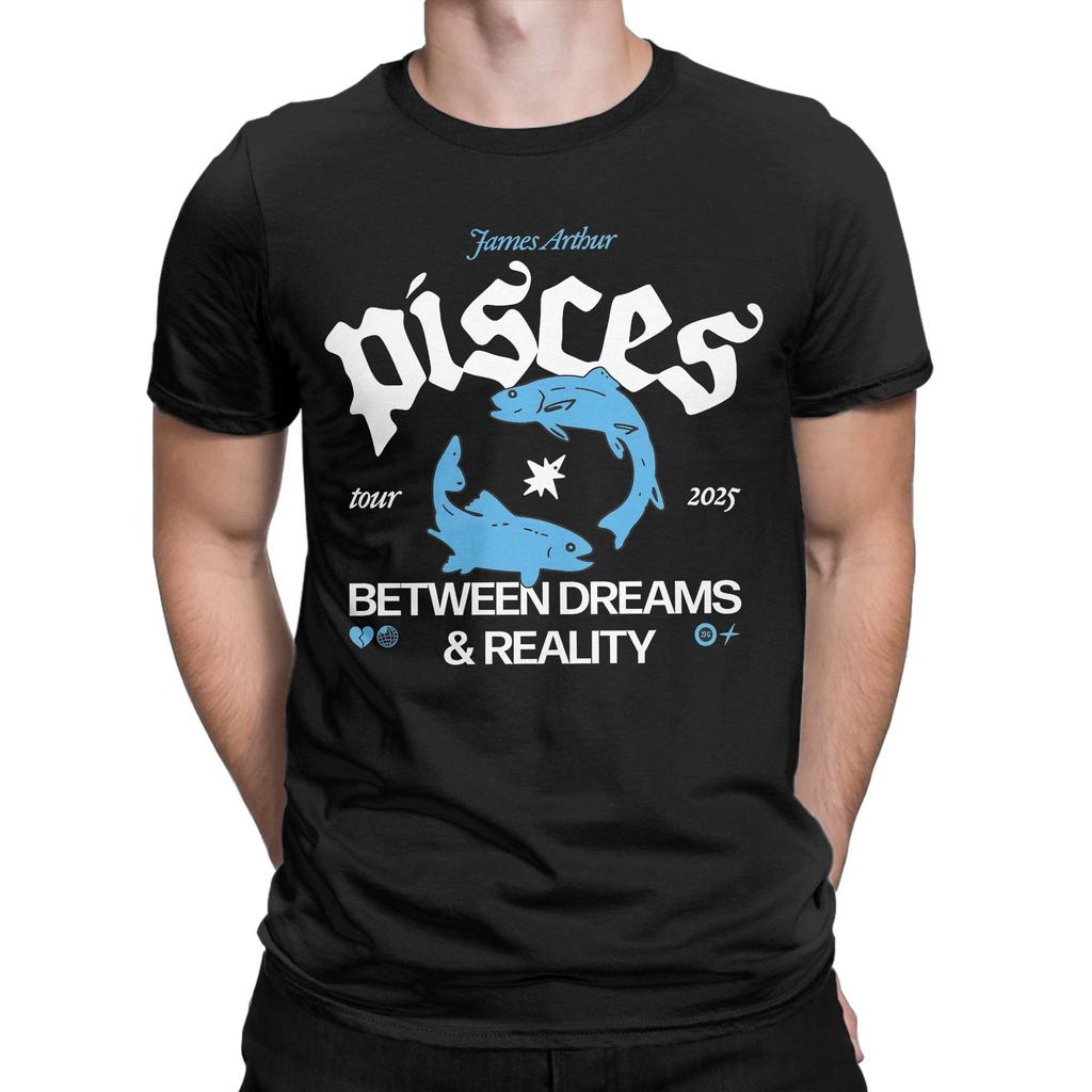 Men TShirts James Arthur Pisces Casual Pure Cotton Tees Short Sleeve T Shirts Crew Neck Clothes Plus Size