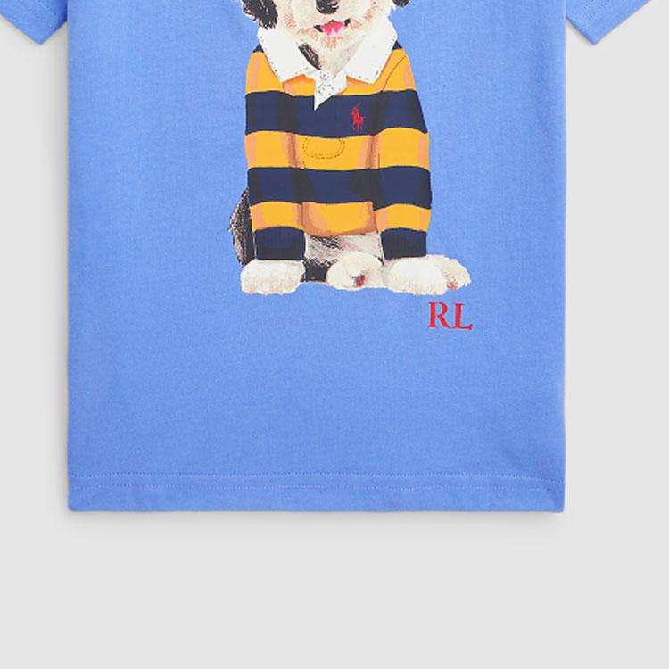 Polo Ralph Lauren Ss24 Letter Animal Print Crew Neck Casual Short Sleeve T-Shirt Kids Tops Harbor-Island-Blue CWPOTSHB8020824-430