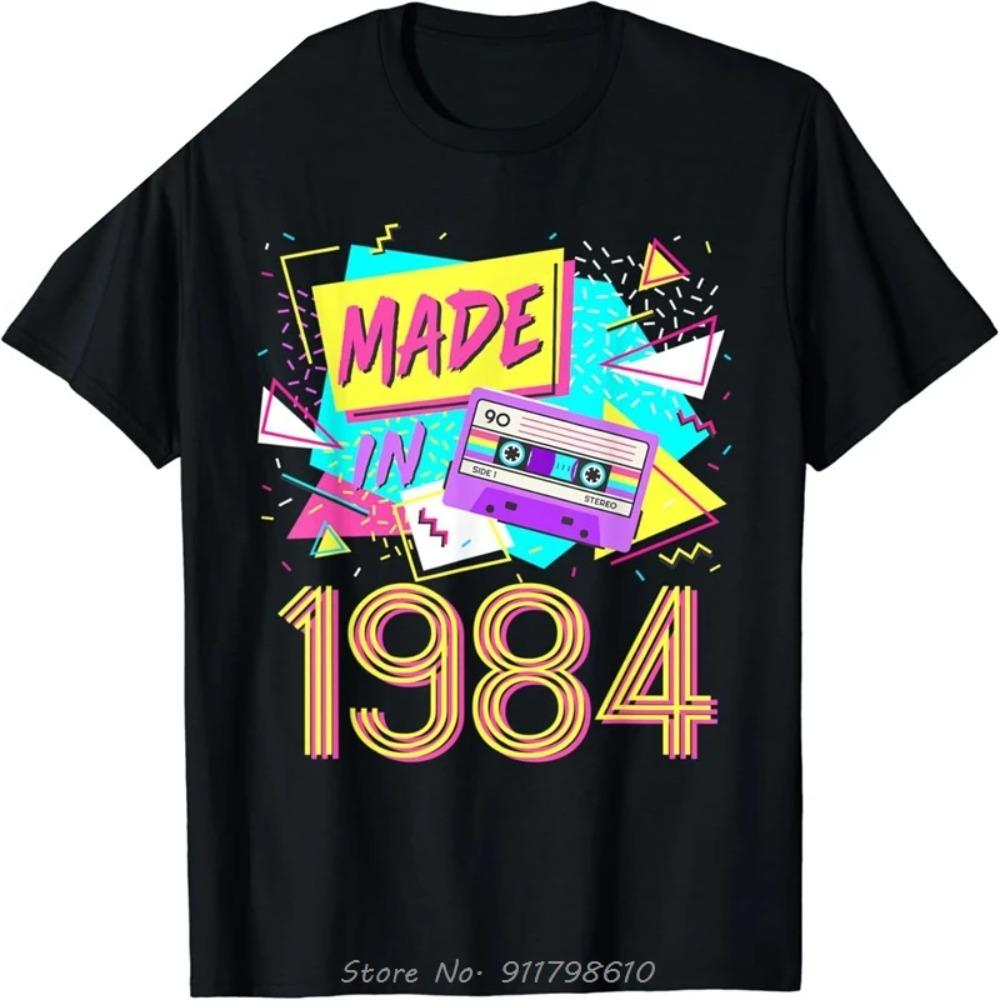 

Made in 1984 Years Old Retro Vintage 80s 38th Birthday T-Shirt Official-website Unisex Men s Clothing Pure Cotton Tshirt XXXXXL чёрный