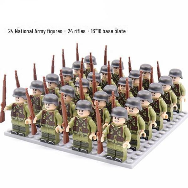 Eighth Route Army Minifigure Set: 24 Educational Assembly Building Blocks