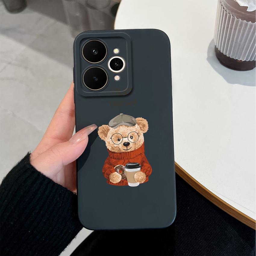

Роскошный чехол для телефона для Realme 15 Note 70 70T 15T 15X C21Y C25Y C71 C73 C33 C35 с милыми узорами медведя, мягкий силиконовый модный чехол для Realme, бампер Realme 15
