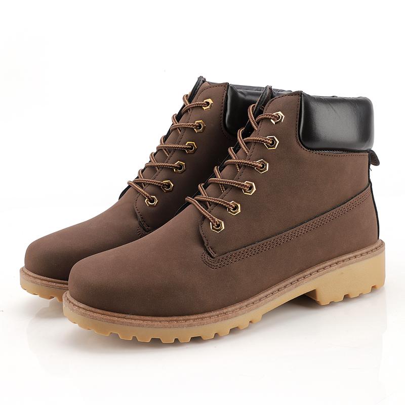 Men's Winter Boots, Casual Leather Short Boots, Snow Boots, Flat Boots, Fashionable and Comfortable British Style