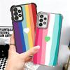 Rainbow Gradient Love Desgin Plating Phone Case For Samsung A17 A07 A37 A57 A16 A56 A15 A55 A14 A54 A13 A53 A26 A36 A25 A35 A24