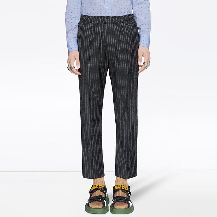 Gucci Casual Pants Men's Black Moderate Straight Fit Pants 552576-ZAAAM-1180