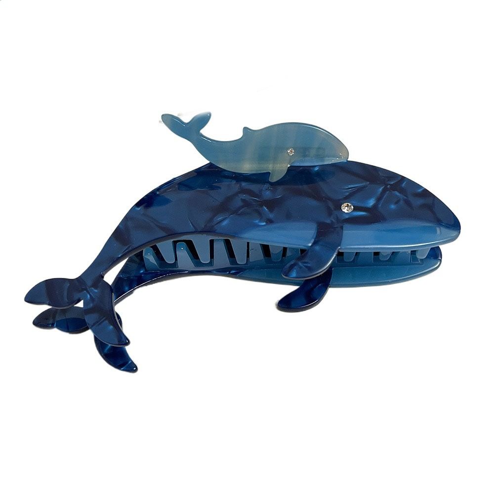 Acetate Shark Whale Hair Catch Metal Acrylic Blue Whale Dolphin Hair Clip Hair Accessories Cartoon Shark Clip Women/girls