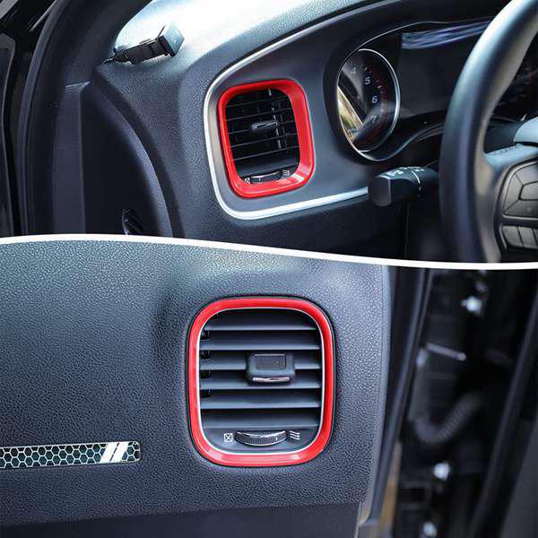 4-teilige Dekorabdeckungen für Dodge Charger Lüftungsschlitze & Armaturenbrettrahmen