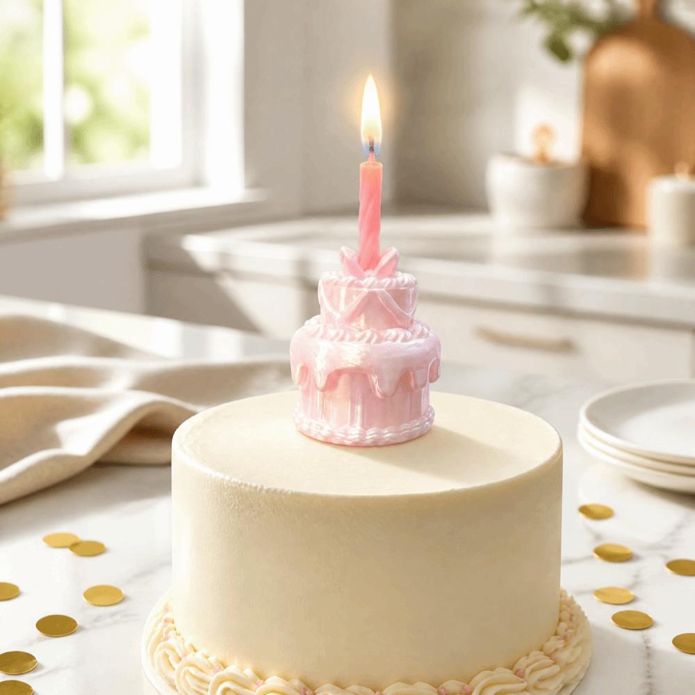 Plastic Cake Ring Candle Holder Silk Finish Birthday Cake Ring Topper Anniversary