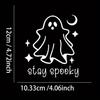 Spooky Ghost Vinyl Decal: Self-Adhesive, Semi-Matte Halloween Sticker for Car, Laptop,Water Bottle - Single-Use, Irregular Shape