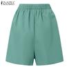 ZANZEA Damen-Shorts, lässig, elastische Taille, lockere Sommer-Shorts