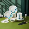 Veidoo 'A Thousand Li of Rivers and Mountains' 22-Piece Ceramic Dinnerware Set