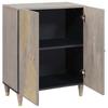 Sideboard Gray and Gold 60 x 33 x 75 cm Solid Mango Wood