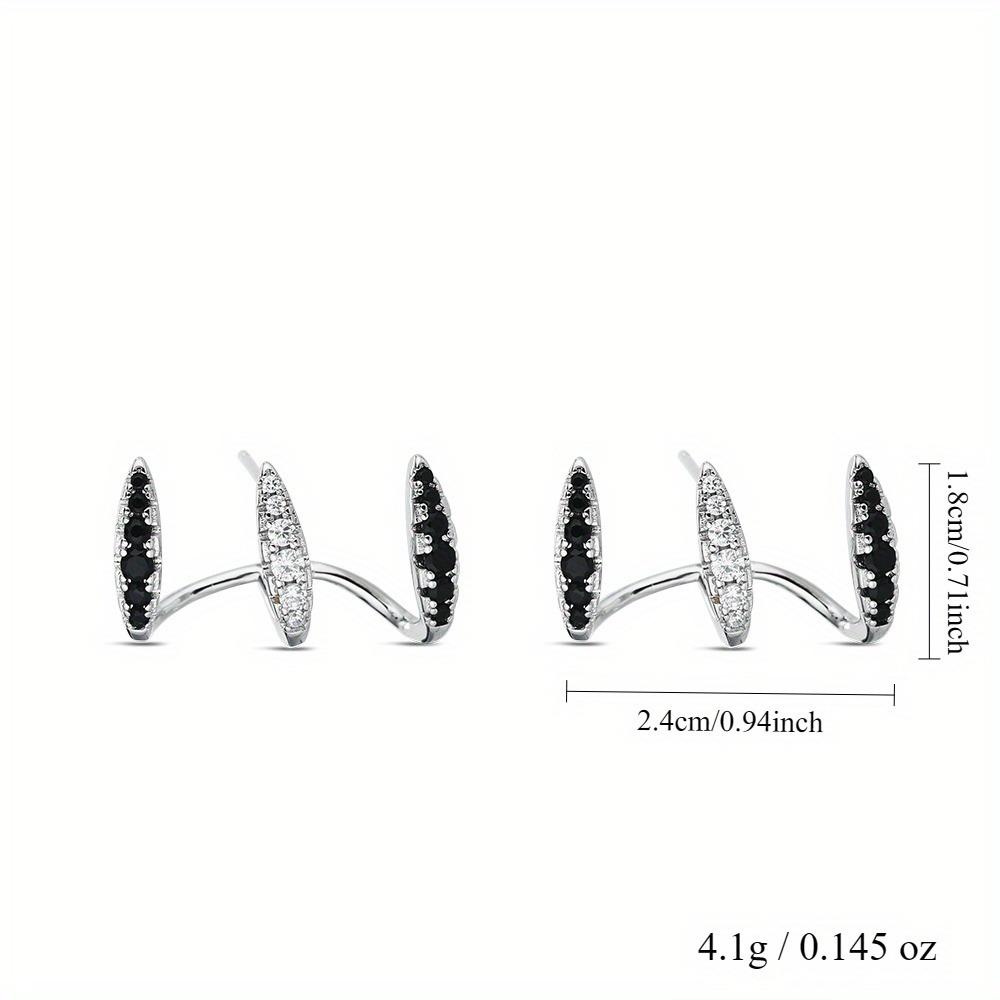 Black Awn Design negru Clip pe cercei Stud Ear