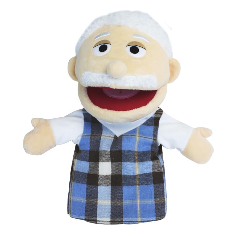 Muppet Puppet with Moving Mouth, Perfect for Solo Play, Pretend Play, and Theater Props, Plush Toy, Moving, Safe, Therapeutic, Educational, Grandpa