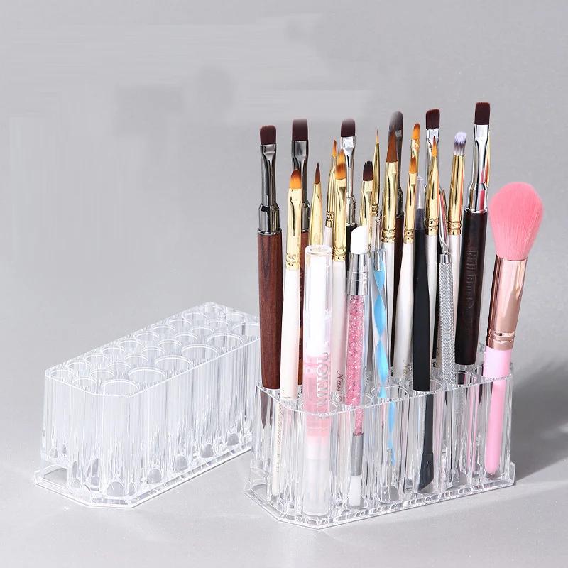 26 Holes Makeup Brush Holder Lipstick Holder Cosmetic Organizer Make Up Brush Holder Storage Box Eye Brushes Display Rack Shelf