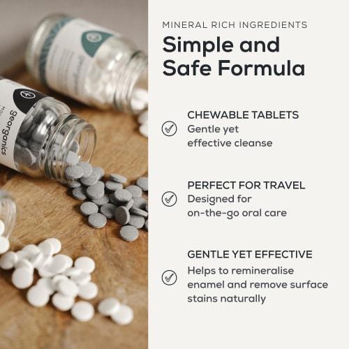 GEORGANIC Mouthwash Tablets (Activated Charcoal) 180 Tablets Oral Care Mouthwash
