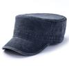 Washed Cotton Big Head Men Military Cadet Cap Army Style Navy Baseball Hats Flat Top Sun Caps for Women