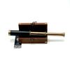 Antique Design Telescope Handheld, Wooden Box Optic Nautical Pirate Scope Spyglass, Leather Covered Telescope with Anchor Engraved Box