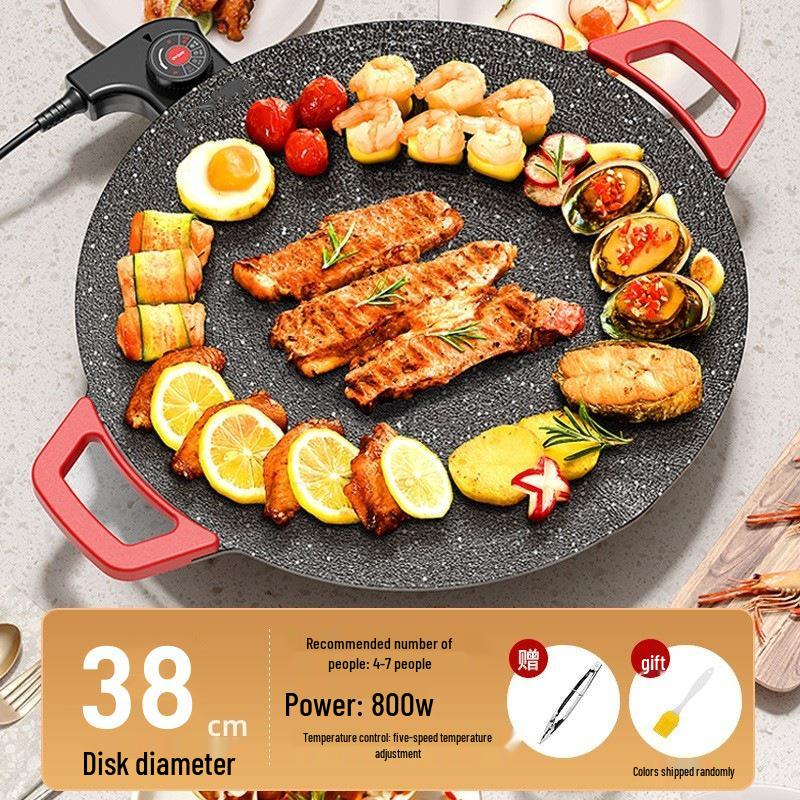 

Douyin Популярный корейский гриль-тэппанъяки с антипригарным покрытием и электрический противень для выпечки для использования в помещении и на открытом воздухе