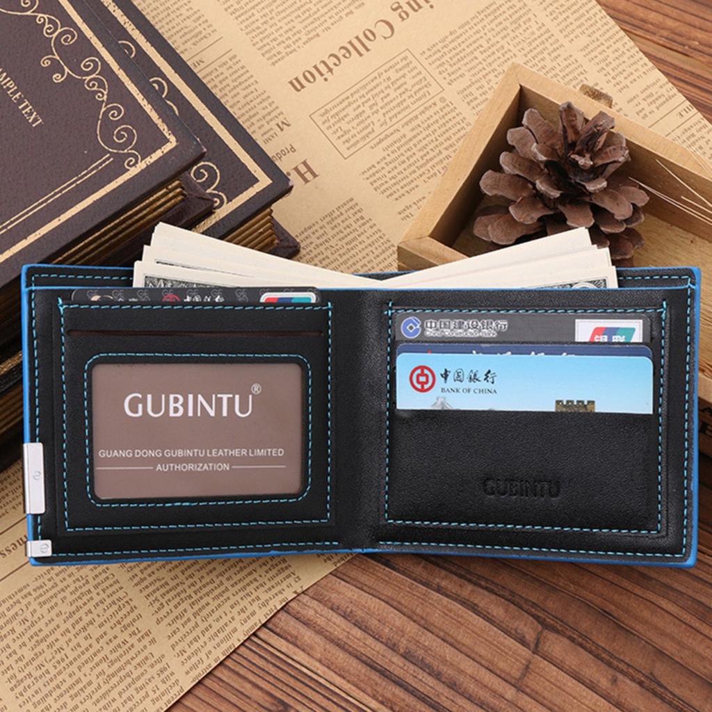 Ultra Thin GUBINTU Korean Style Fashionable PU Leather Casual Man Short Wallet