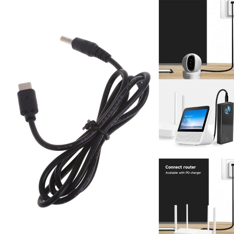 Type C USB-C Female To DC 4.0 X 1.7mm Male Power Jack 12V PD Power Extension Charging Cord, Support 36W/12V PD Charger