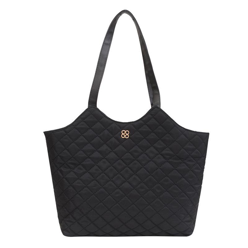Casual Rhombus Solid Color Large Capacity Women's Bag 2025 Autumn New Women's Bag Line Shoulder Underarm Bag Tote Bag