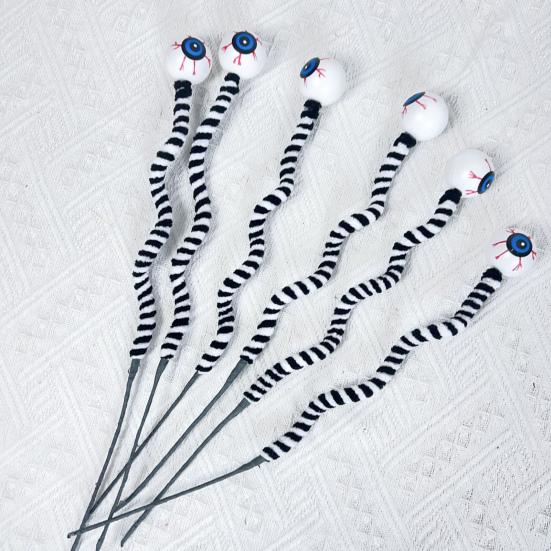 Halloween Eyeball Picks 15 Inch Fake Eyeball Floral Picks Realistic Scary Black And White