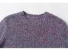Women's Plus Size 100% Pure Cashmere Thickened Marl Yarn 5-Gauge Loose Sweater