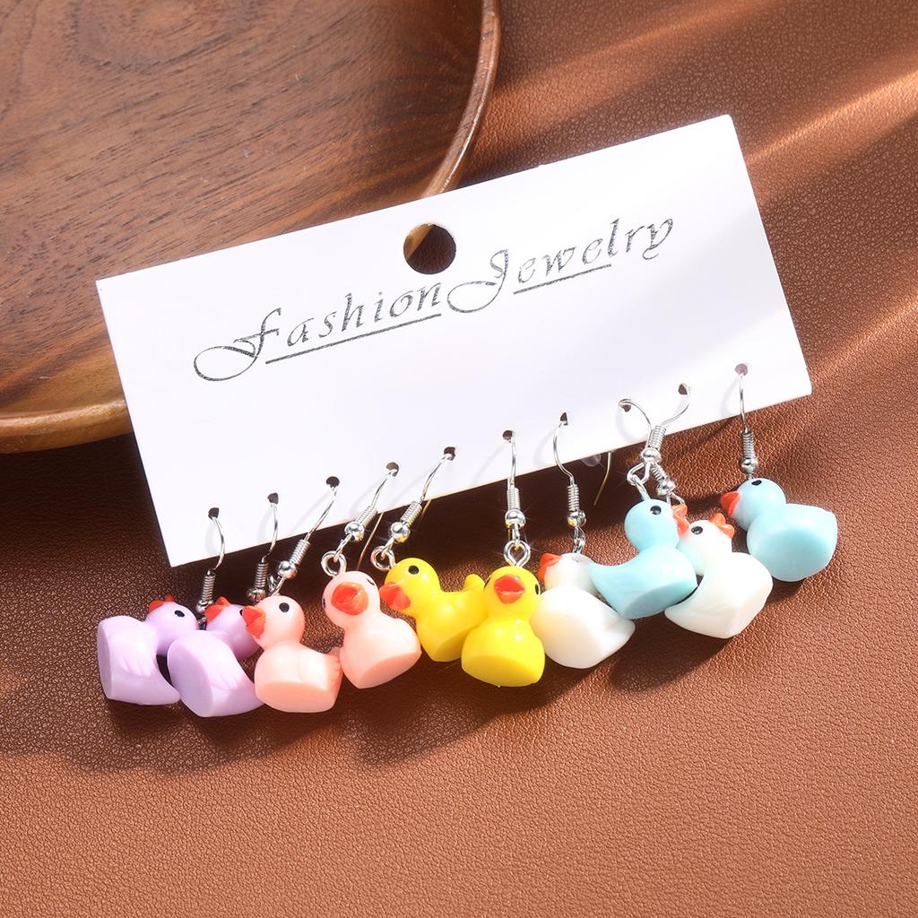 20 Pcs Cartoon Animal INS Earring Set For Women Simple Colorful Temperament Lovely Resin Fruit Drop Earring Trendy Jewelry Gifts