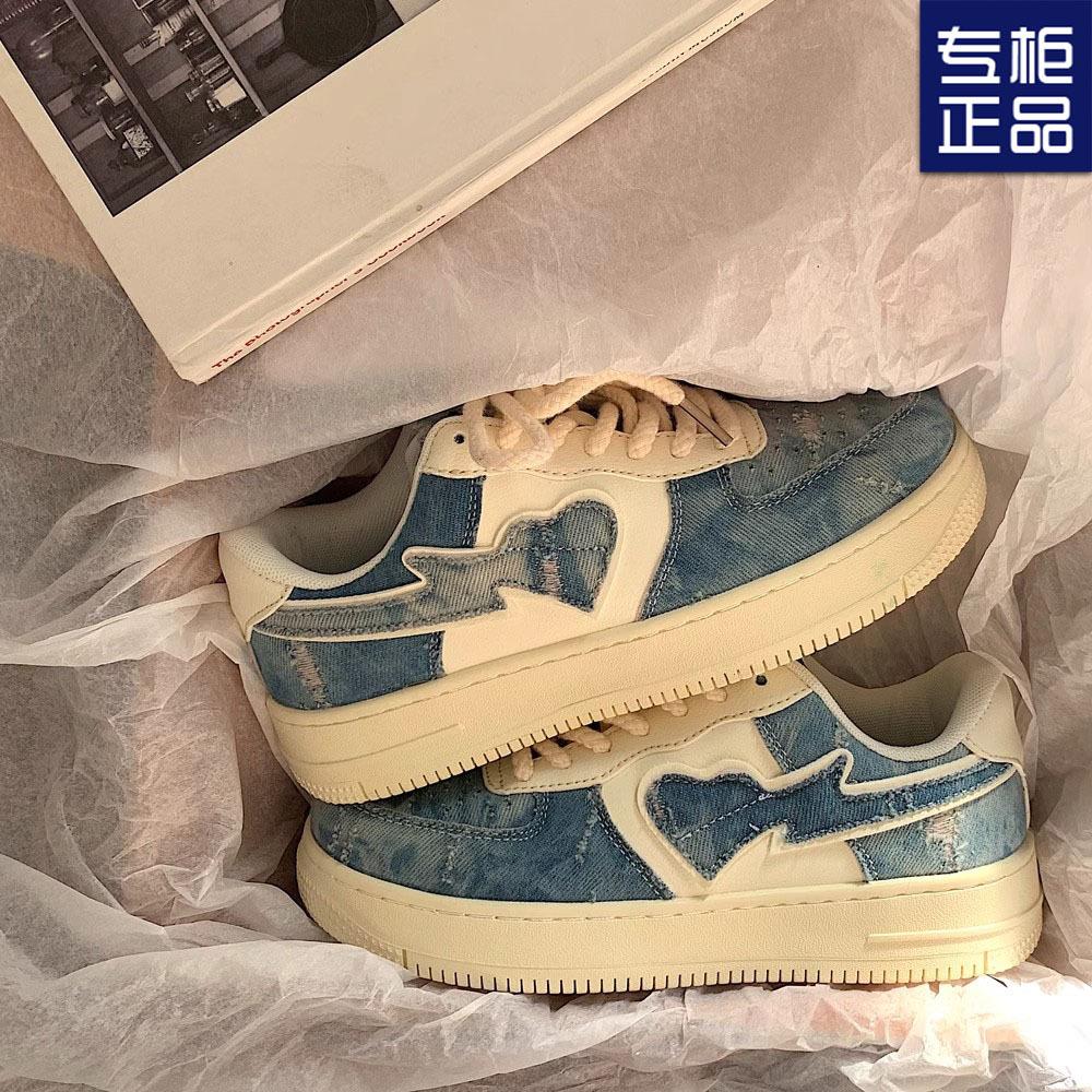 Denim Blue Board Shoes Women's Spring and Autumn New Platform Casual Versatile Niche Original Bread Shoes
