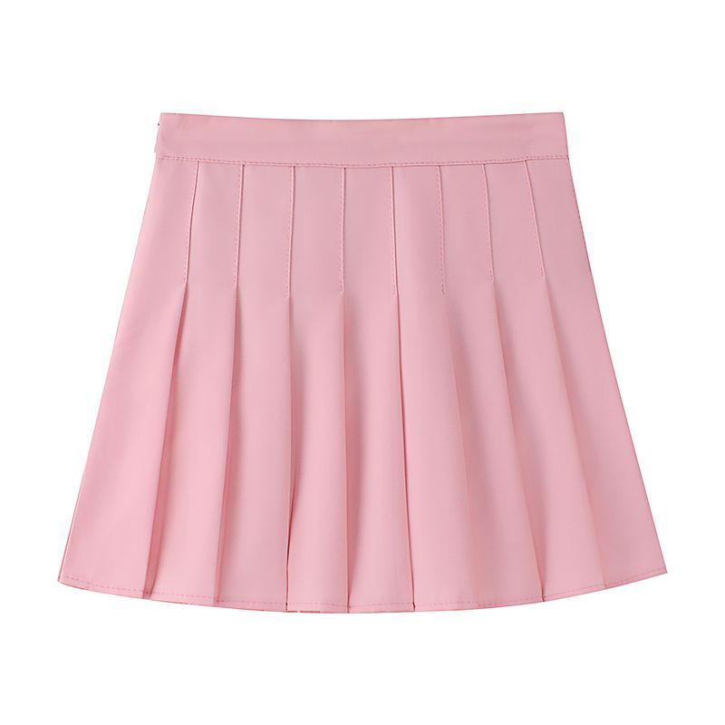 

Korean Chic Multi-Color Pleated Skirt: Playful & Sweet JK-Style Lined Short Skirt S рожевий
