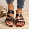 Women's Flat Sandals Brown Open Toe Sandals Comfortable Beach Shoes