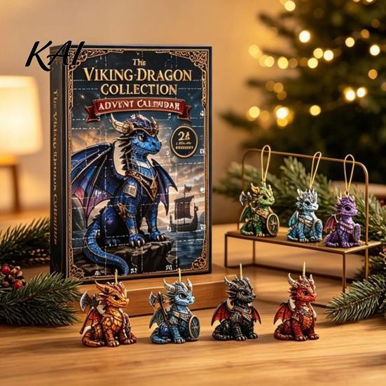 Dragon Fan Collection Christmas Advent Calendar 2026, 2D Flat Acrylic Ornaments, 24 Days Countdown Gift Box for Kids, Fantasy Lovers Themed
