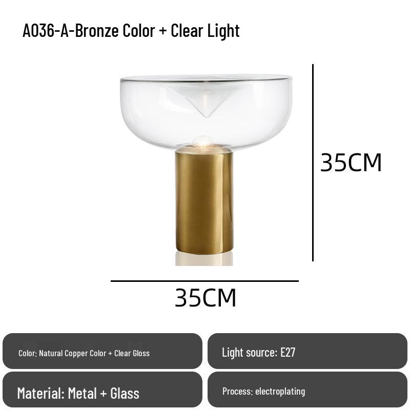 Nordic Modern Minimalist Glass Bedside Lamp for Designer Showrooms, Hotels & B&Bs