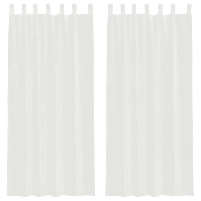 VidaXL Rideaux en voile avec boucles 2 pcs blanc 140x245 cm, rideau en filet, rideau transparent, voile de fenêtre, 4102334
