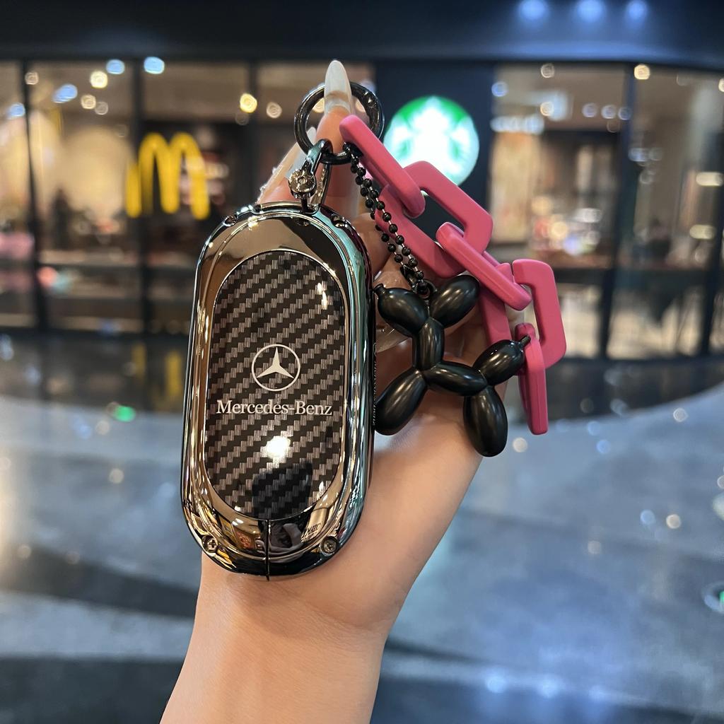 VRN2 Car Key Cover Case Protect Shell Buckle For Mercedes Benz New C E S Class W206 W214 W223 GLC C260 E300 S400 Accessories