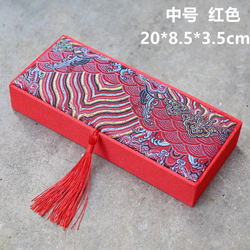 Chinese Style Rectangular Exquisite Tassel Brocade Box Gift Wrapping Available in Multiple Colors and Sizes Protect Your Jewelry