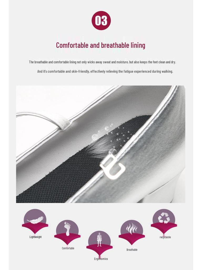 Damen Silber Weiches Leder Mittelhoher Absatz Gesellschaftstanzschuhe