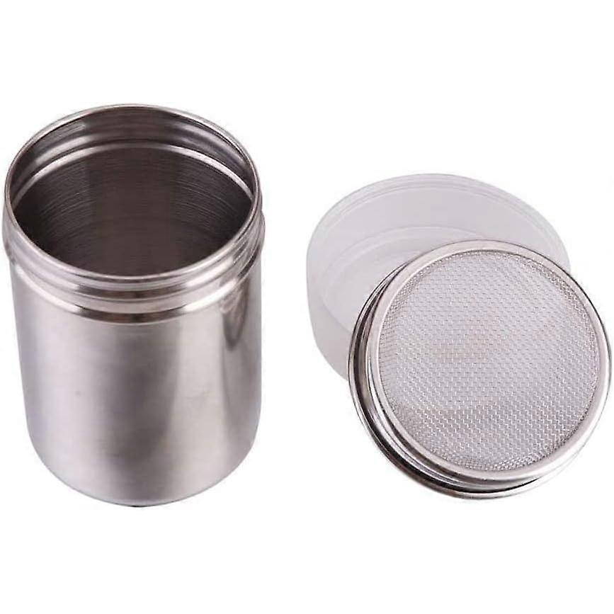 Flour Sugar Salt Shaker, 7oz Stainless Steel Chocolate Shaker Icing Sugar Salt Cocoa Flour Coffee Shaker Sifter for Kitchen Craft