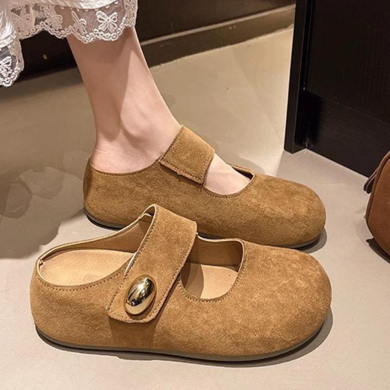 Retro Fashion, Baotou Mary Jane, Half Slippers, Women's Outerwear, Summer 2025, New Style, Boken Shoes, Thick Sole, Boken Sandals