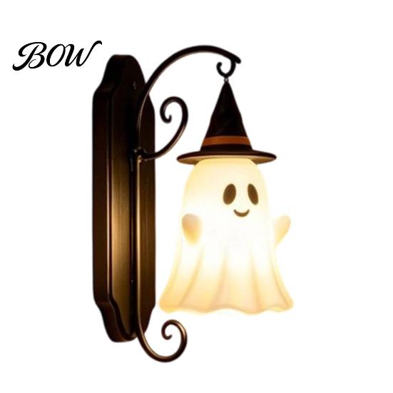 Creative Theme Party Lighting Cute Ghost Wall Light, Wizard Hat Lamp, Decorative Atmosphere Light for Mount Lamp Halloween Home Hallway Entrance