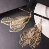 Retro Women's Baroque Style Cluster Hollow Leaves Tassels Hook Dangle Earrings
