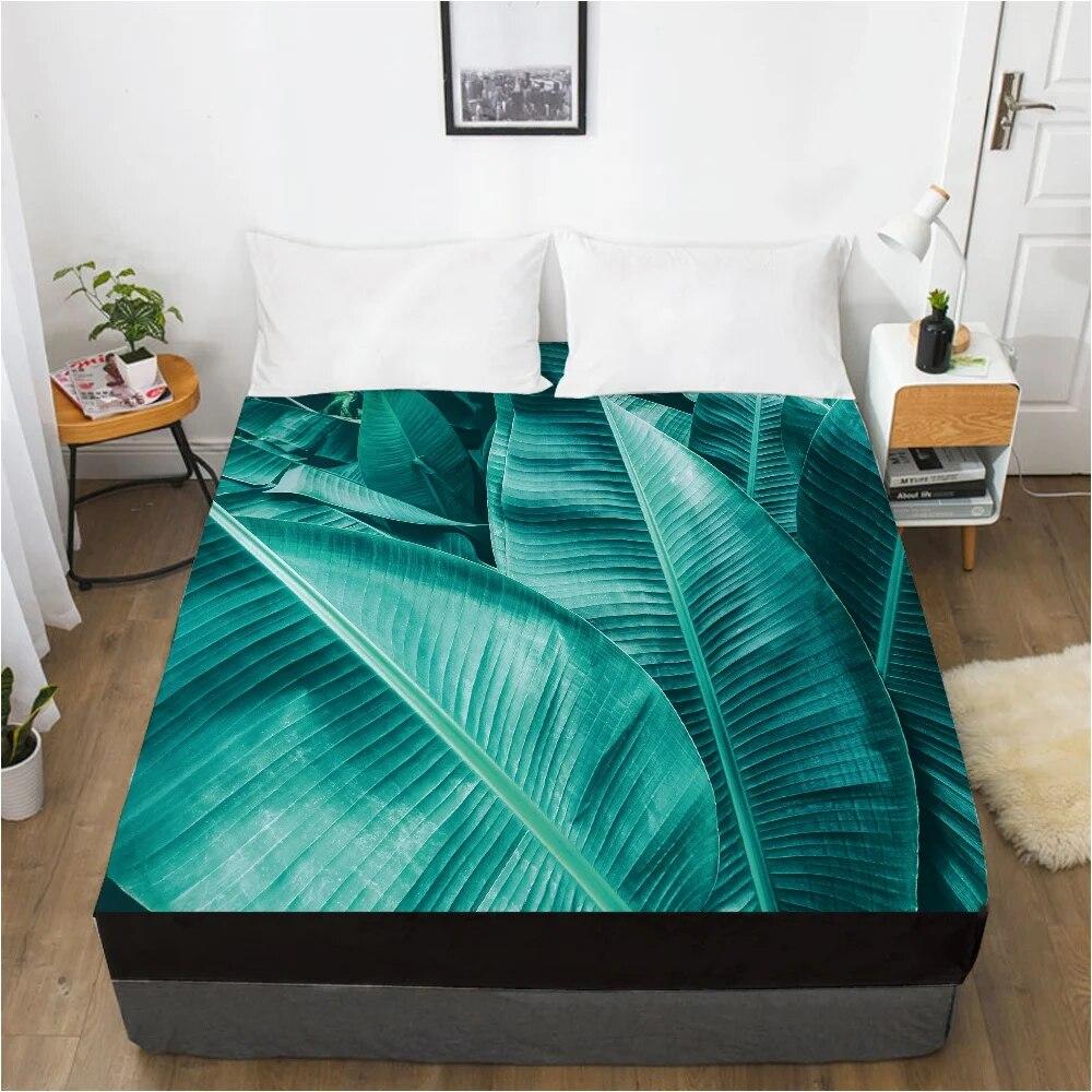 1pc Bed Sheet Elastic Fitted Sheet With An Elastic Band 150/180/200/160*200 Mattress Cover Double Bed Cover Nordic Sea