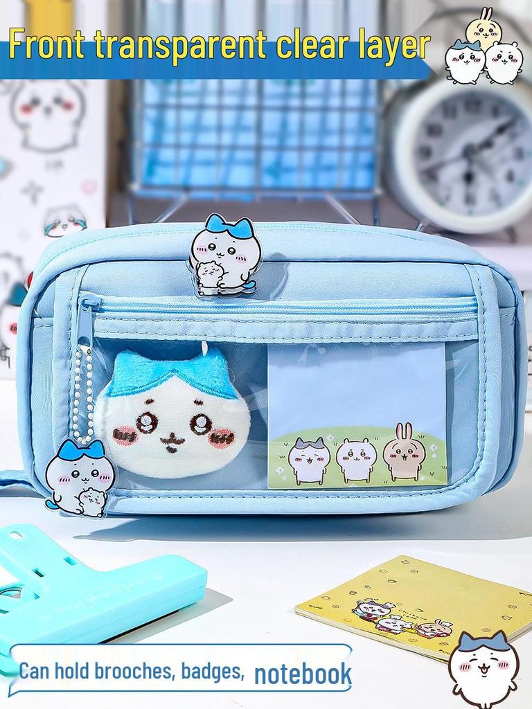 Chiikawa Cute Badge Pencil Case for School-Age Kids