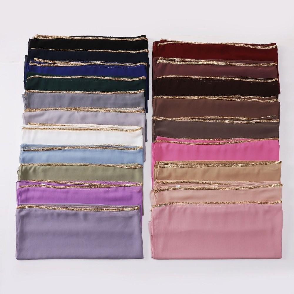 Elegant Chiffon Hijab Veil Shining Sunscreen Shawl Versatile Silk Scarf Women Headwear
