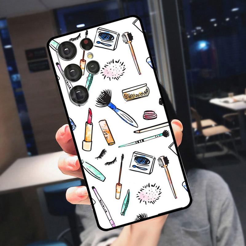 Cosmetics Nail Polish Cover For Samsung Galaxy S25 S24 S21 S22 S23 Ultra S9 S10 Plus S24 FE S21 FE Phone Case