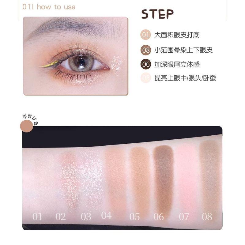 NOVO - Streaming 8-Colors Multi-Use Eyeshadow Palette - 2 Types