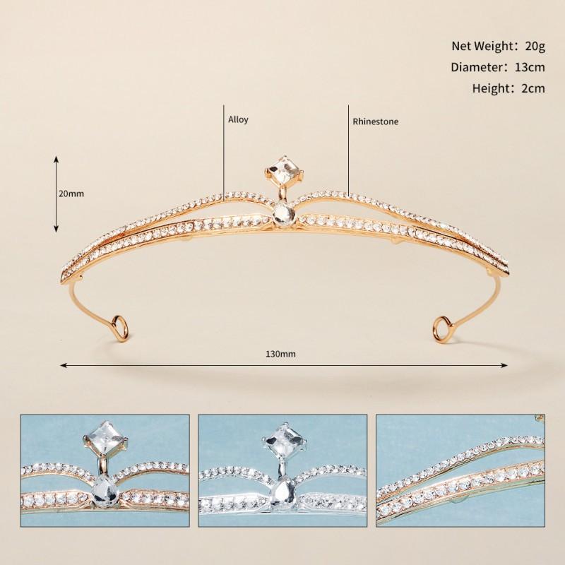 

Bride Jewelry Alloy Rhinestones Crown Wedding Party Thin Headband Little Princess Birthday Tiara Children s
