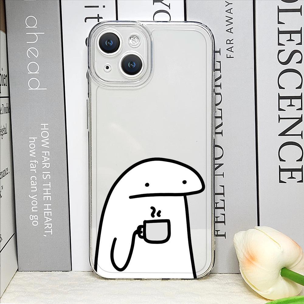 F-Flork Funny Meme Couple Phone Case for IPhone 15 14 13 Pro Max 16 13 12 11 Mini 7 8 15 14Plus SE 2020 X XS XR Clear Soft Cover